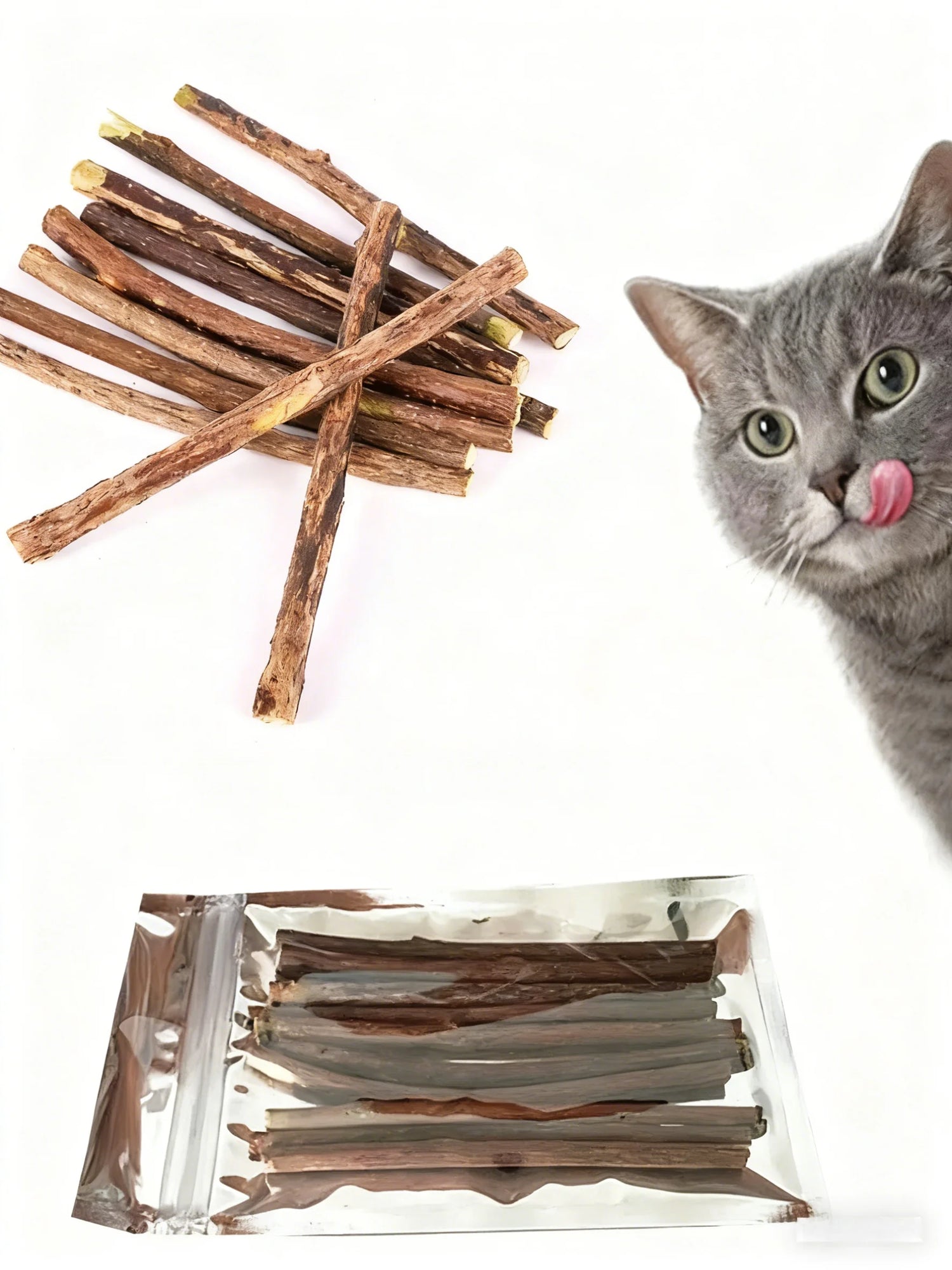 Popular Wood Polygonum teasing cat toy snacks self-hi gnawing teeth cleaning natural molar stick